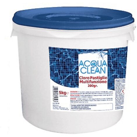 MULTIFUNZIONE CLORO 25KG PASTIGLIE PASTIGLIONE 200GR FLOCCULANTE ALGHICIDA 31436