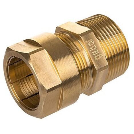 Multigebo Messing-Klemmverbinder mit Außengewinde - 32 mm x 1 1/4'' AG - 14.320.00.32KIT