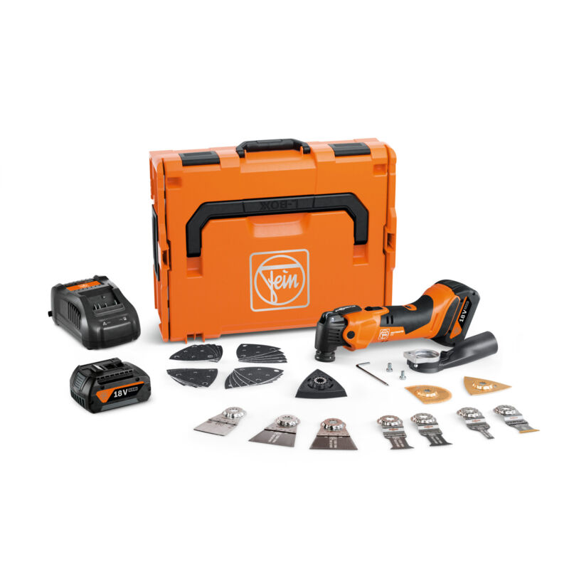 Machine oscillante sans fil amm 500 plus top 4AH AMPShare avec + de 30 accessoires pour scier, poncer, retirer moquettes et carrelages - 2 batteries