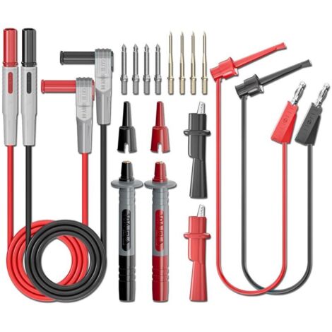 Multimeter-Messleitungssatz mit Krokodilklemmen, Bananenstecker für Prüfhakenklemmen, austauschbarer Messleitung und Präzisionsschneidspitzen für elektrische Multimeter-Prüfungen
