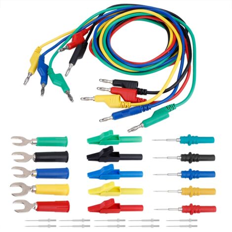 Multimeter-Testset mit 4-mm-Bananensteckern, Krokodilklemmen und U-förmiger Messspitze (P1036B)
