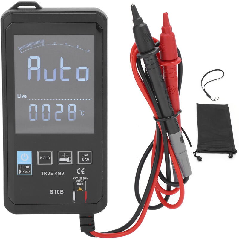 Sunxury - Multimètre à affichage inversé S10B dc 1000V AC750V, voltmètre numérique intelligent et Portable de haute précision