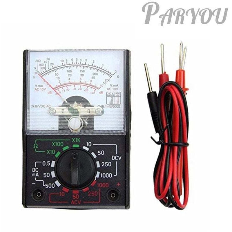 Image of Multimètre Analogique AC DC Voltmètre Ampèremètre OHM Décibels Tension Courant avec Fils de Test