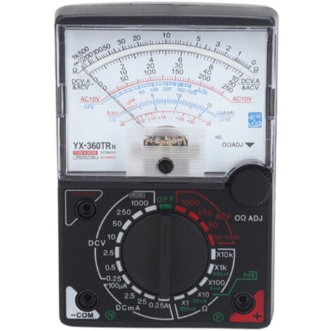 Multimètre analogique AC DC – Voltmètre ampèremètre ohmmètre – Tension jusqu'à 1000V – Résistance jusqu'à 2MΩ – Pour usage scolaire et professionnel