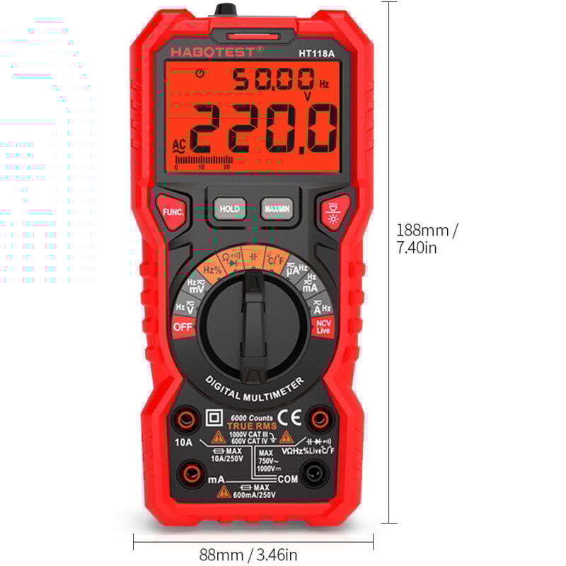 Gistuch - Multimètre automatique HT118A haute précision multifonction
