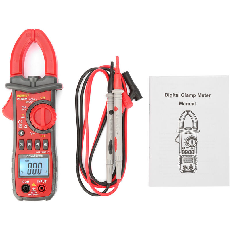 Gistuch - Multimetre Automatique,Pince Ampèremétrique Numérique trms 2000 points ncv, Voltmètre, Amperemetre, Testeur de Tension ac/dc, Courant ac,