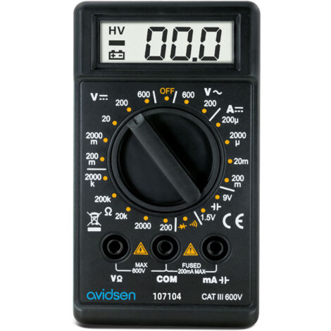 Multimètre cinq mesures différentes portatif Avidsen - Avidsen - 107104