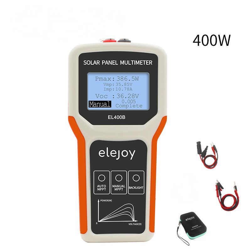 Multimètre d'alimentation de panneau photovoltaïque portable portable EL400B Testeur de panneau solaire Compteur de puissance Ampèremètre Écran de