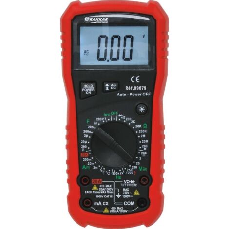 Multimètre digital automatique avec sonde température