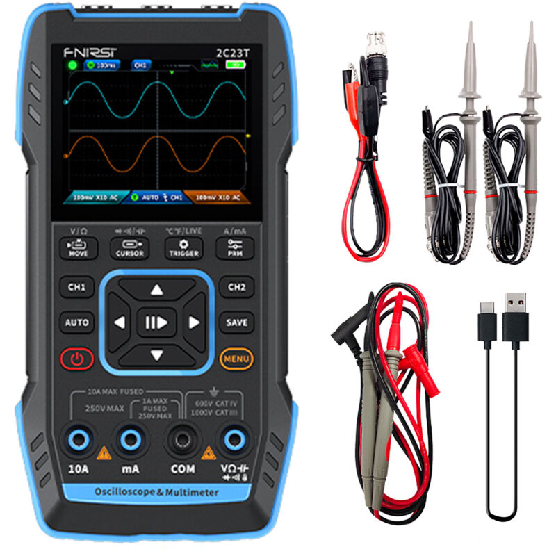 Multimètre d'oscilloscope numérique portable 2C23T + générateur de signal de fonction Dernier générateur de signal d'oscilloscope double canal 3 en 1