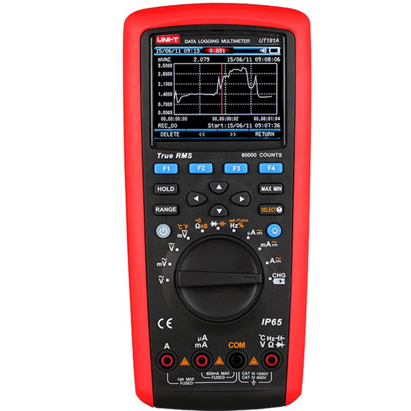 Multimètre enregistreur de données True rms - Écran tft-lcd jusqu'à 60000 comptes - Mesure de la tension continue et alternative jusqu'à 1000V