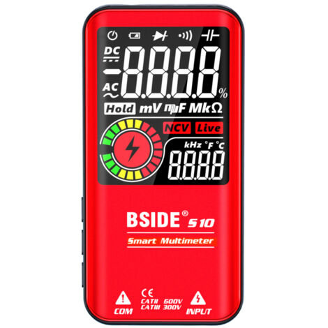 Multimètre intelligent avec écran LCD numérique, 9999 comptes, mesure CA/CC, résistance, capacité, fréquence, diode, continuité et fonction de maintie