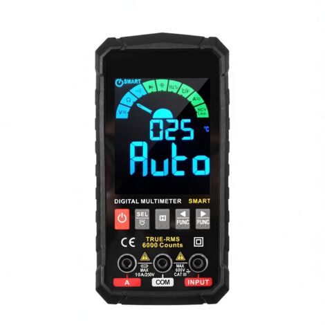 Multimètre intelligent HABOTEST HT126B True RMS 6000 points, écran couleur, mesure AC/DC température, testeur électrique multifonction