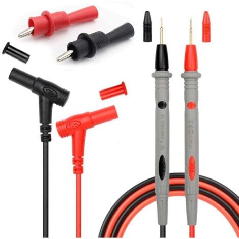 Multimètre Kit de fils de Test fiche banane avec pinces crocodiles enfichables sondes de précision pointues sondes de Test électriques numériques 1000V 20A