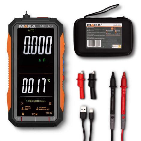 Multimètre MAKA MKEL60X USB C 6000 points true RMS