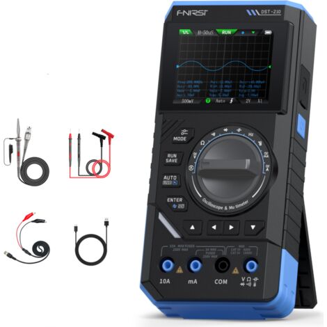 Multimètre Numérique 3-en-1 DST-210, Oscilloscope et Source de Signal, 19999 Comptes, Bande Passante 10MHz, Taux d'Échantillonnage 48MSa/s