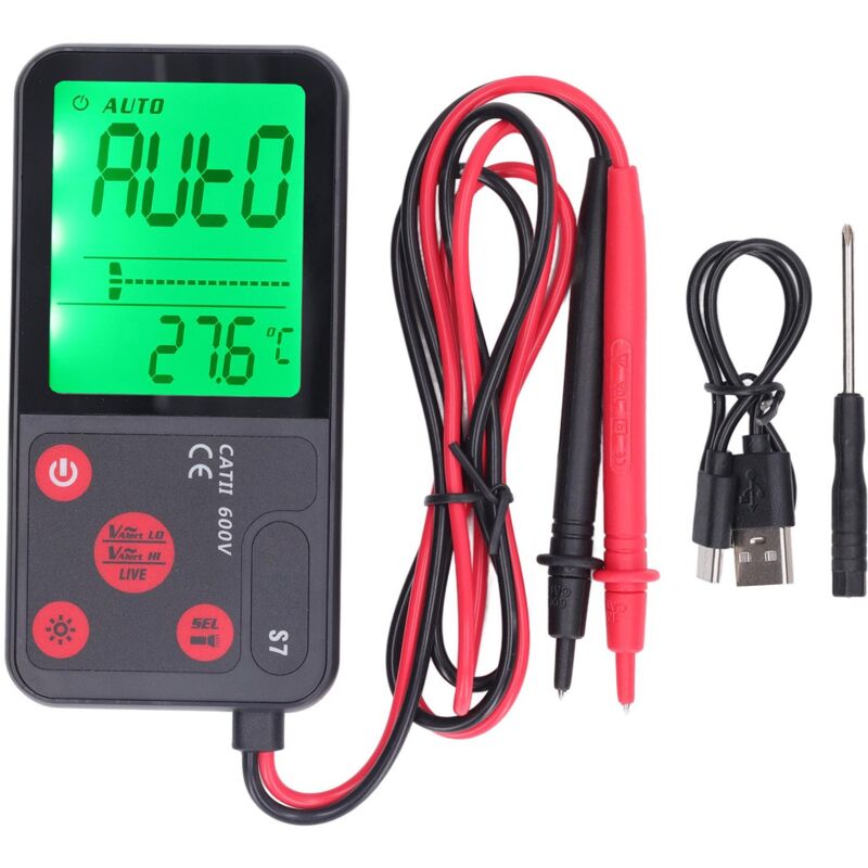 Sunxury - Multimètre numérique 3,5 pouces, 6000 points, multifonctionnel, Identification automatique, voltmètre Portable, voltmètre