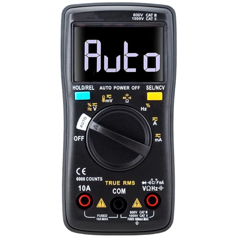 Multimètre numérique 6000 Comptes True rms Mesure ac/dc Tension Courant Résistance Capacité Fréquence Température Diode avec lcd Rétroéclairage