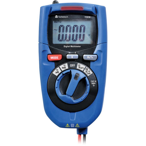 Multimètre numérique 600V AC/DC – Afficheur LCD 4000 points – Résistance 40MΩ – Courant 200mA – Catégorie IV – TT218 – Turbotronic