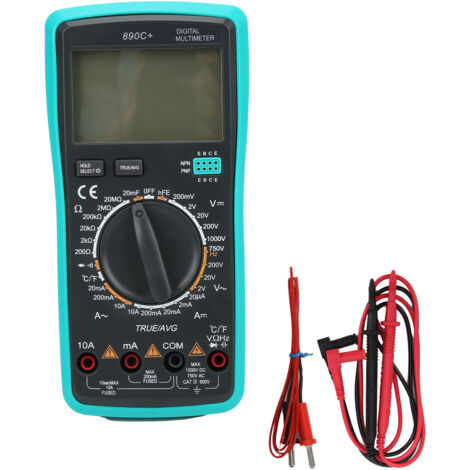 Multimètre Numérique 890C+ avec Mesure de Température et Protection Anti-Brûlure Automatique