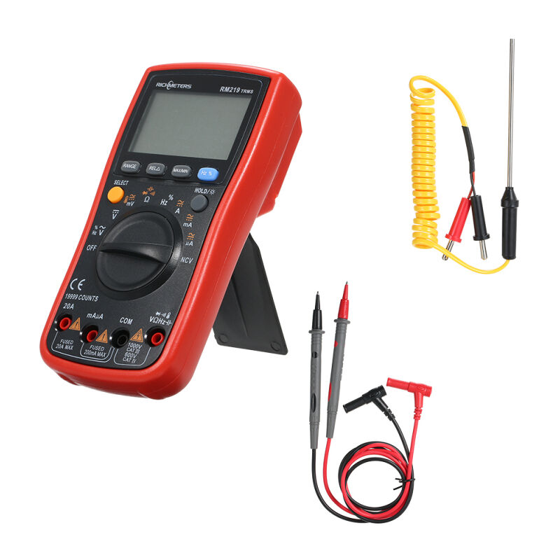 Lifcausal - Multimètre numérique à plage automatique True-RMS 19999 points RM219 Fréquence ncv Arrêt automatique Tension ca cc Ampèremètre Courant