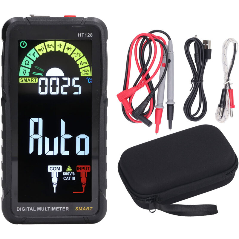 Sunxury - Multimètre numérique automatique, affichage couleur lcd, Anti-brûlure, voltampère Portable multifonctionnel, compteur de tension et de