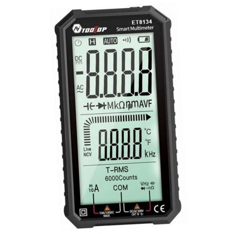 Image of Multimètre Numérique Automatique Voltmètre AC DC Plein Écran Outil de Mesure Équipement
