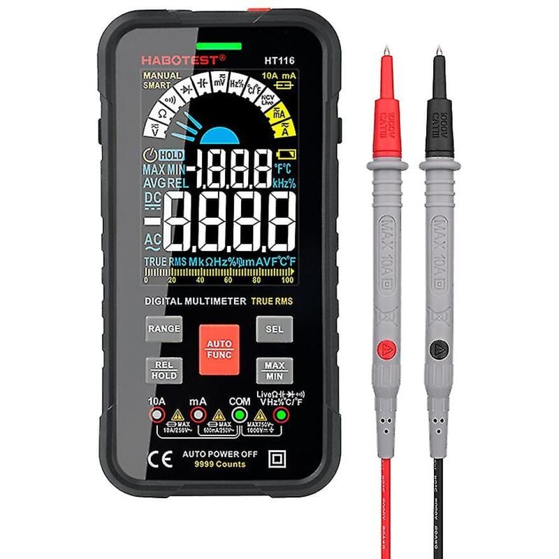 Crea - Multimètre numérique avec 10 000 valeurs, Kaiweets Km601 Intelligentes Strommessgert Cat iii 1000 v, Cat iv 600 v, True Rms Auto-range, Misst