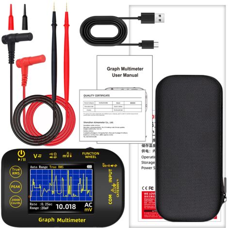 Multimètre numérique BSIDE 20 000 points, enregistreur de données, voltmètre photovoltaïque/mineur 1 µV/1 000 V, True RMS (TRMS) rechargeable, mesure la capacité, la tension, la température et la cont