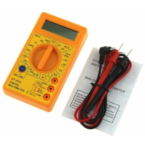 Multimètre numérique de DT-832 1999 comptes ampères ca/cc Volt Ohm testeur voltmètre ampèremètre multimètre Jaune