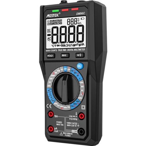 Multimètre numérique DM96C avec plage automatique de tension et de courant CA/CC, testeur de température