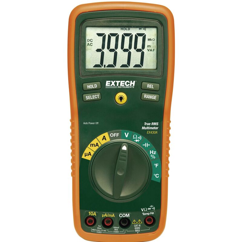 Extech - EX430A Multimètre numérique cat iii 600 v Affichage (nombre de points): 4000 Q59817