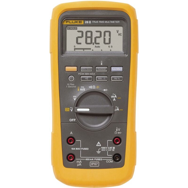 Fluke - 28II/EUR Multimètre numérique étanche (IP67) cat iii 1000 v, cat iv 600 v Affichage (nombre de points): 20000 Q51286