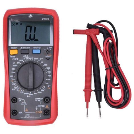 Multimètre numérique haute précision, mesure tension/courant AC/DC/résistance/fusible grillé/fréquence/NCV/température, alarme marche/arrêt