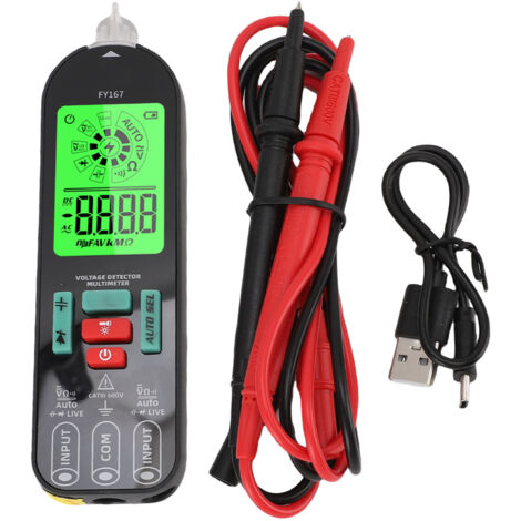 Multimètre numérique Intelligent Anti-brûlure, testeur de résistance de condensateur de tension AC DC, voltmètre électrique sans contact