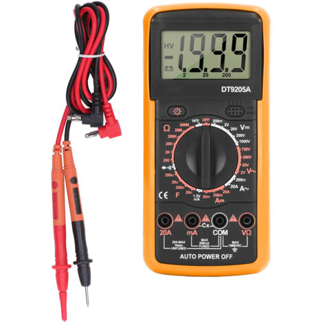 Multimètre Numérique Intelligent avec Écran LCD pour Dépannage Électrique Domestique - Orange