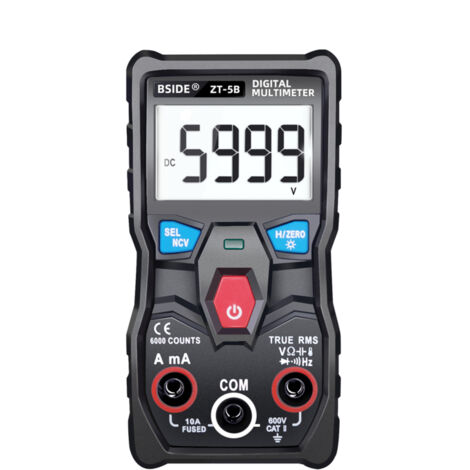 Multimètre numérique intelligent haute précision 6000 counts, fonction NCV et BT, vrai RMS, mesure tension CA/CC, courant CA/CC, résistance, capacité,
