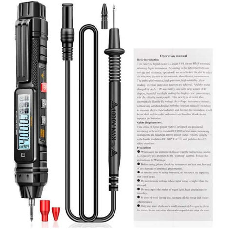 Multimètre numérique intelligent professionnel A3005, stylo de test de séquence de phases, voltmètre sans contact, outil électrique