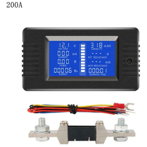 Multimètre numérique LCD avec affichage de courant et de tension, indicateur de puissance solaire, ampèremètre, voltmètre et moniteur de batterie