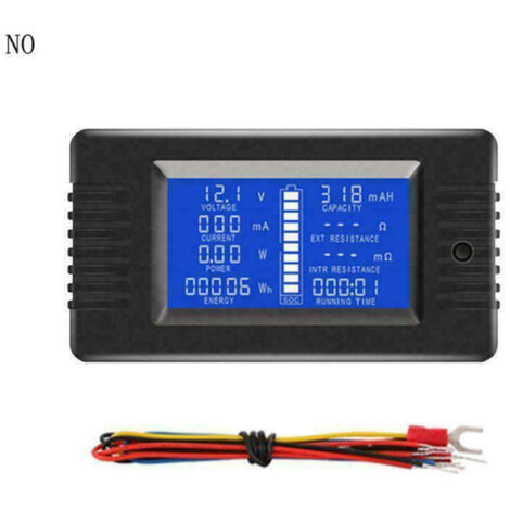 Multimètre numérique LCD avec affichage de courant et de tension, indicateur de puissance solaire, ampèremètre, voltmètre et moniteur de batterie