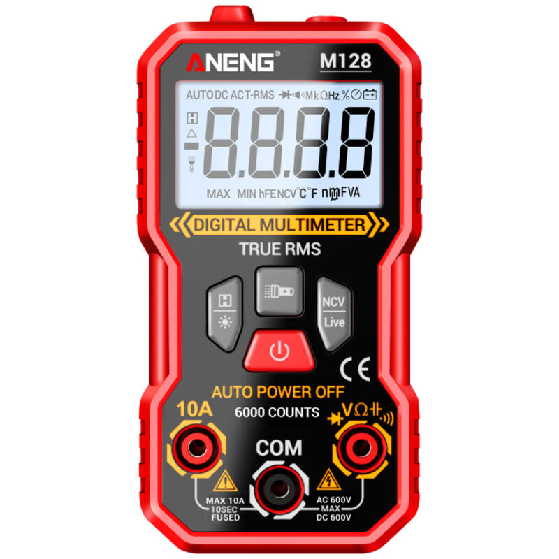 Multimètre numérique M128, 6000 counts, précision élevée professionnelle, mesure tension AC DC, détection NCV, ohm, ampèremètre, résistance, intellige