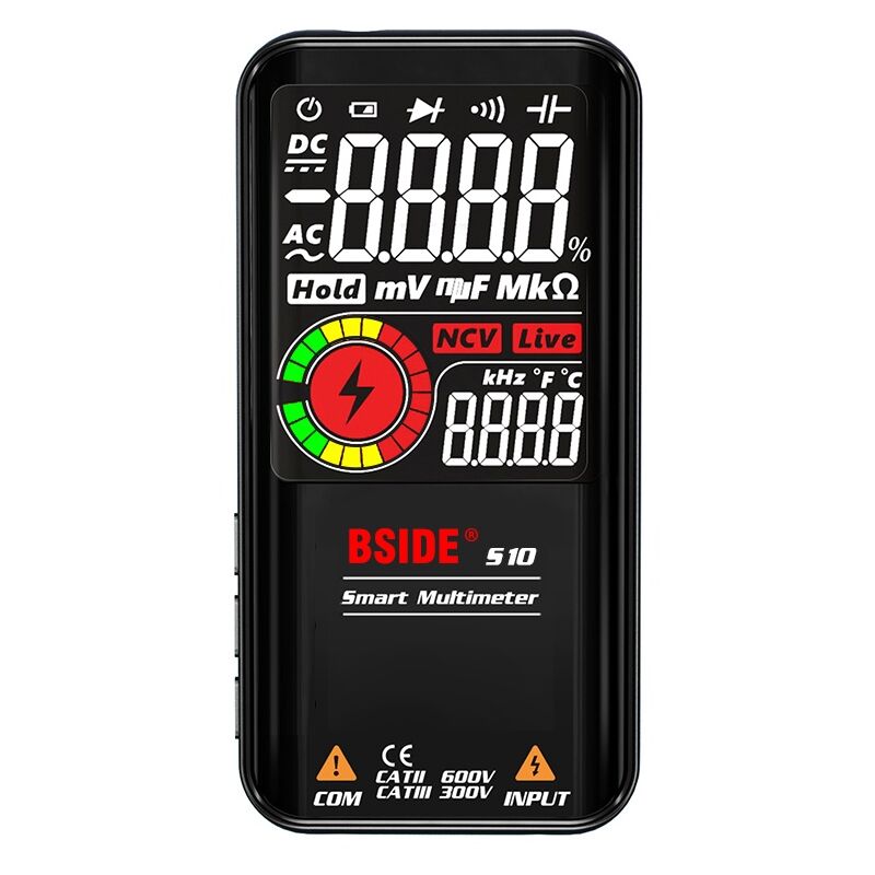 S10 Intelligent 9999 Compte Multimètre Numérique LCD AC/DC Voltmètre Ohmmètre Résistance Test Capacité Fréquence Continuité Diode Ligne NCV en direct