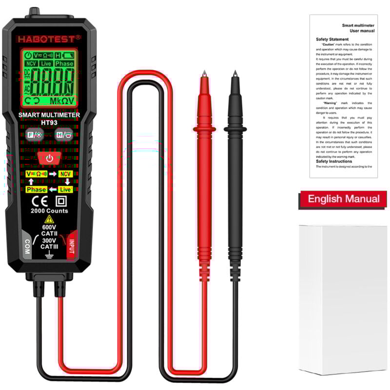 Laoa - Multimètre Numérique, Multimètre Auto, Mesure Intelligente, Multimètre Professionnel, Testeur Electrique, Voltmetre, Mesure de Tension ca/cc,