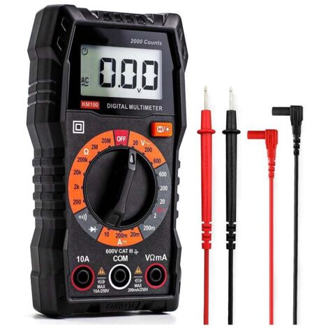 Multimètre Numérique . Multimètre Digital. Voltmètre Multifonctions 2000 Comptes. Testeur Électrique. Ohmmètre. Mesure La Tension CA/CC. Courant CC. Résistance. Continuité. Diode
