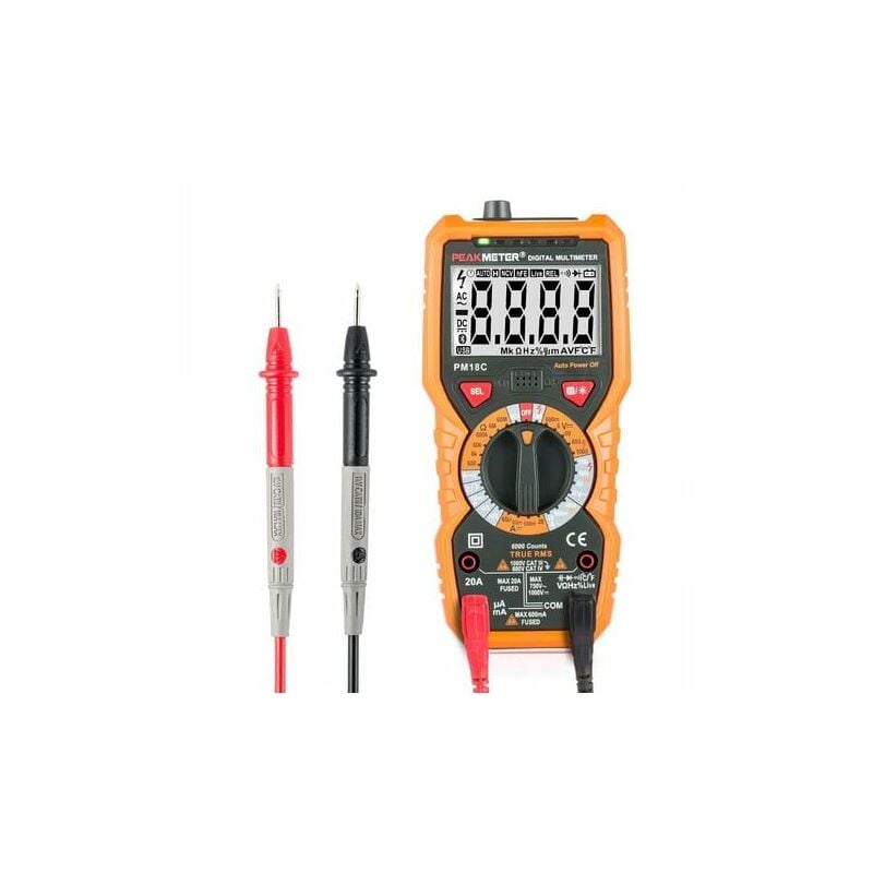 Multimètre Numérique PM18C AC DC Testeur Electrique Digital Automatique Non-Contact Voltmètre Ampèremètre Ohmmètre Détecteur de tension Maintien avec