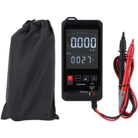 Multimètre Numérique Portable Écran Tactile Intelligent RMS Vrai AC DC Transistor Condensateur
