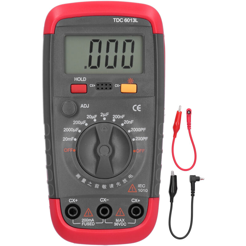 Sunxury - Multimètre numérique portatif TDC6013L, capacité pour la mesure de la sélection des condensateurs