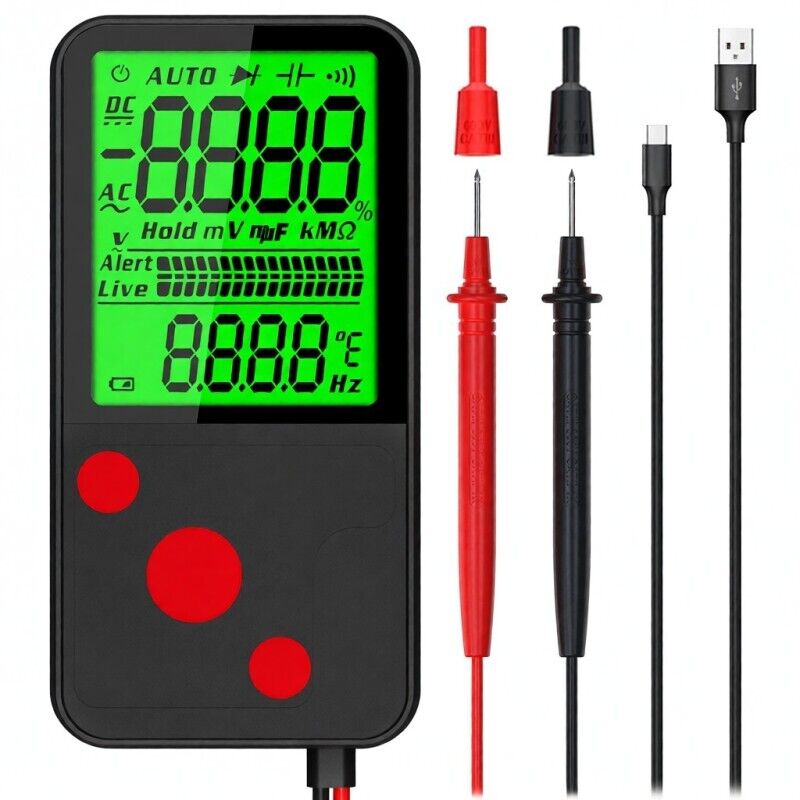 Multimètre numérique professionnel, tester de mesure de tension, résistance, fréquence et capacité, détecteur avec affichage numérique, outil de mesur