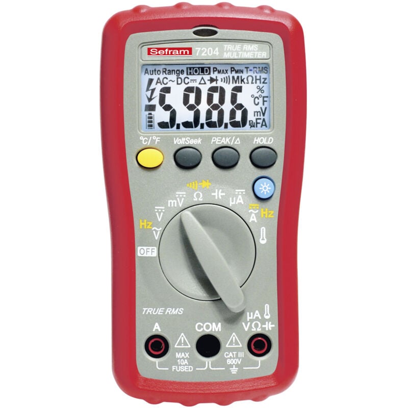 Sefram - Multimètre 7204 Portable, 600V c.a. 10A c.a. ( Prix pour 1 )
