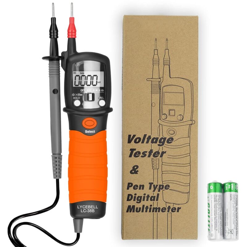 Multimètre Numérique Stylo, Testeur de Tension, Testeur de Résistance de Diode de Continuité de Tension AC/DC 2000 Compte, Testeur de Continuité avec